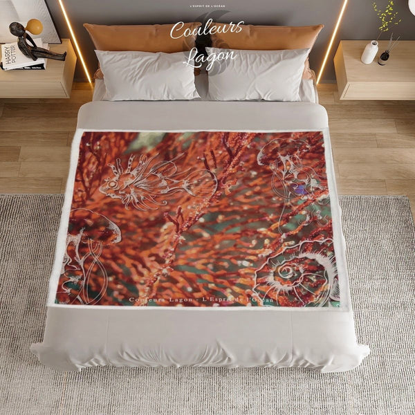 Couverture Polaire GORGONES ROUGE - Couleurs Lagon