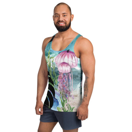 Débardeur Unisexe Couleurs Lagon FLORAL ALGUES ET MEDUSES - Couleurs Lagon