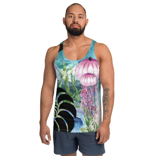 Débardeur Unisexe Couleurs Lagon FLORAL ALGUES ET MEDUSES - Couleurs Lagon