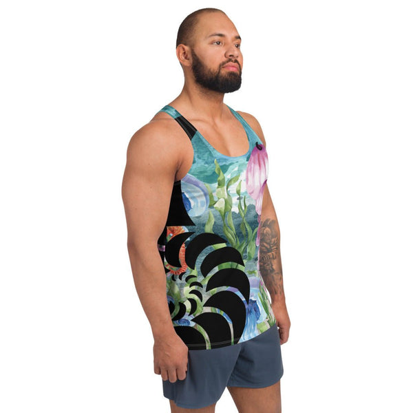 Débardeur Unisexe Couleurs Lagon FLORAL ALGUES ET MEDUSES - Couleurs Lagon