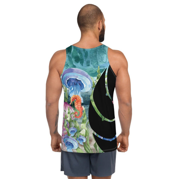 Débardeur Unisexe Couleurs Lagon FLORAL ALGUES ET MEDUSES - Couleurs Lagon