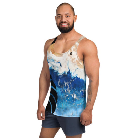 Débardeur Unisexe Couleurs Lagon TIE DYE MARBRE MARINE - Couleurs Lagon