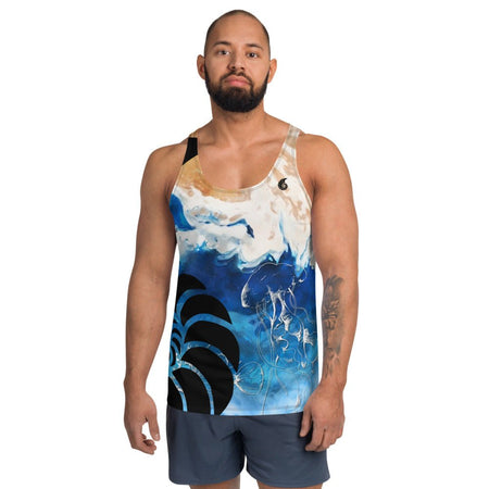 Débardeur Unisexe Couleurs Lagon TIE DYE MARBRE MARINE - Couleurs Lagon