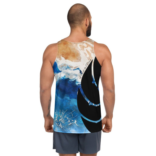 Débardeur Unisexe Couleurs Lagon TIE DYE MARBRE MARINE - Couleurs Lagon