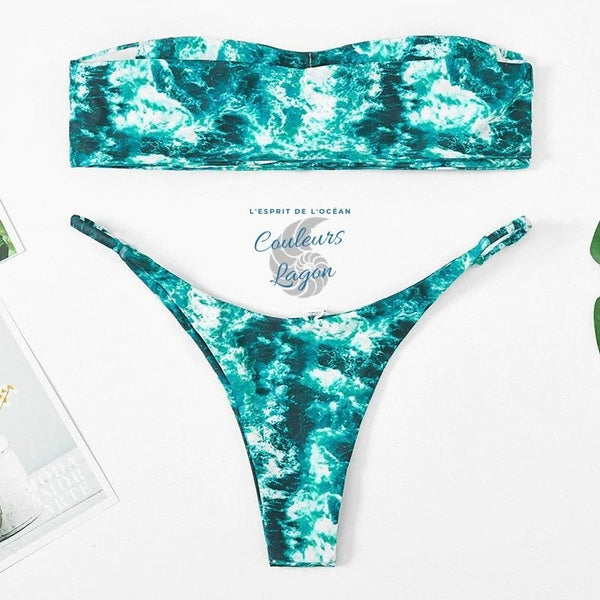 Ensemble Bikini Push UP Brésilien OCEAN - Couleurs Lagon
