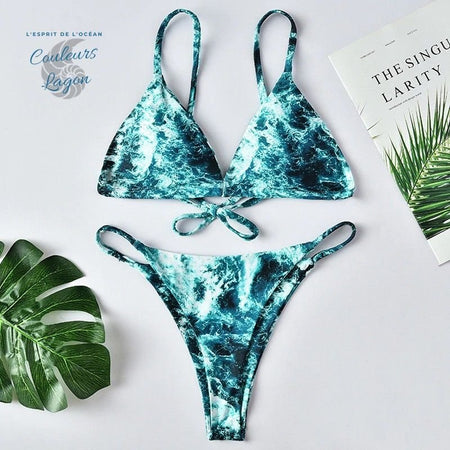 Ensemble Bikini Push UP Brésilien OCEAN - Couleurs Lagon