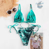 Ensemble Bikini Push UP Brésilien Vagues OCEAN Triangle et Tangua - Couleurs Lagon