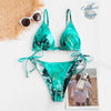 Ensemble Bikini Push UP Brésilien Vagues OCEAN Triangle et Tangua - Couleurs Lagon