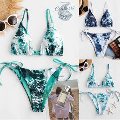 Ensemble Bikini Push UP Brésilien Vagues OCEAN Triangle et ...