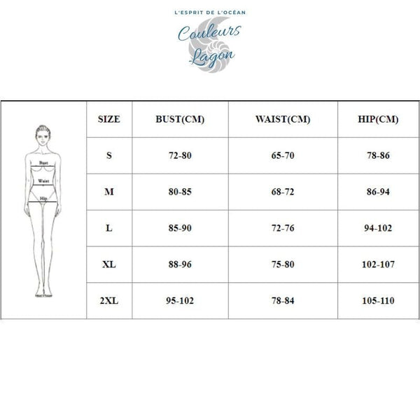 Ensemble Bikini Rashguard Manche Longue LITTLE BLUE FLOWERS - Couleurs Lagon - tailles