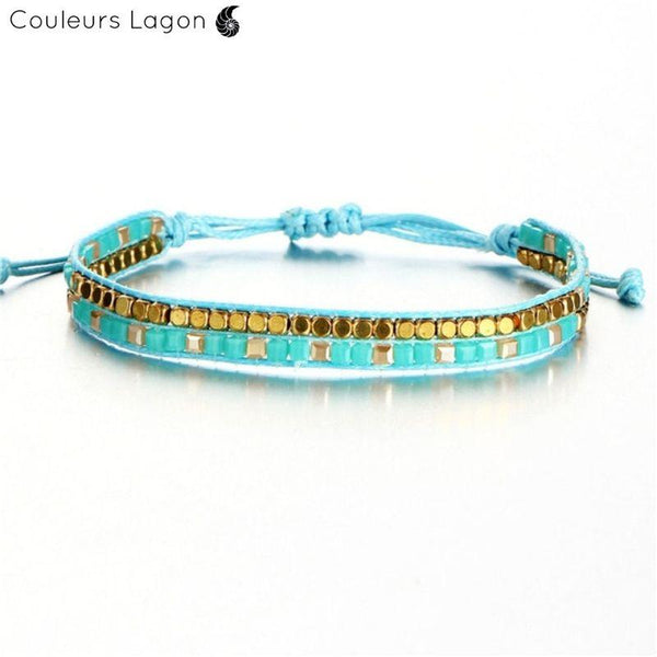 Ensemble Bracelet Bohème Perles Cristal - Couleurs Lagon