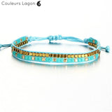 Ensemble Bracelet Bohème Perles Cristal - Couleurs Lagon