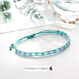 Ensemble Bracelet Bohème Perles Cristal - Couleurs Lagon