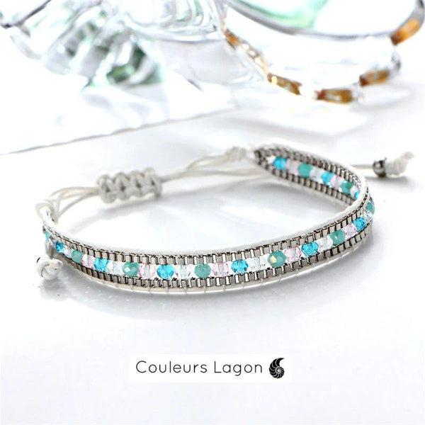 Ensemble Bracelet Bohème Perles Cristal - Couleurs Lagon