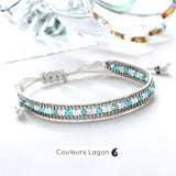 Ensemble Bracelet Bohème Perles Cristal - Couleurs Lagon