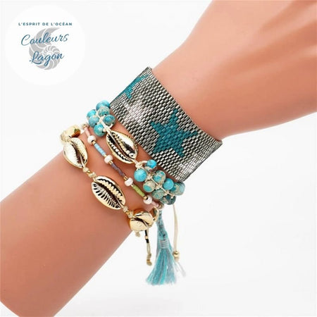 Ensemble Bracelet Coquillages Couleurs Lagon - Couleurs Lagon
