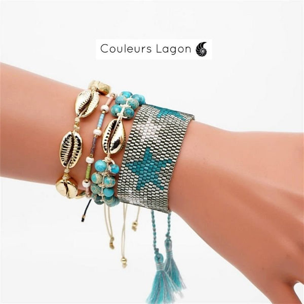 Ensemble Bracelet Coquillages Couleurs Lagon - Couleurs Lagon
