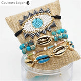 Ensemble Bracelets Mexican Déesse de l’eau - Couleurs Lagon
