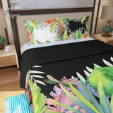 Ensemble de housse de couette trois pièces US COULEURS LAGON FLORAL HIBISCUS - Couleurs Lagon