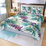 Ensemble de housse de couette trois pièces US COULEURS LAGON FLORAL LIBELLULE - Couleurs Lagon