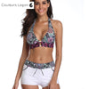 Ensemble Tankini Patchwork Bikini Blanc - Couleurs Lagon