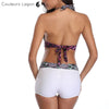 Ensemble Tankini Patchwork Bikini Blanc - Couleurs Lagon