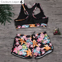 dos à plat - Ensemble Tankini Shorty Surf PINKLADY - Couleurs Lagon