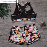 dos à plat - Ensemble Tankini Shorty Surf PINKLADY - Couleurs Lagon