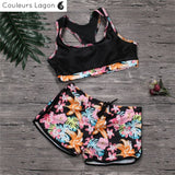 avant à plat - Ensemble Tankini Shorty Surf PINKLADY - Couleurs Lagon