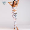 Ensemble Yoga Sport Top Leggings FLORAL BLANC - Couleurs Lagon - avant