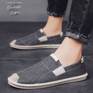 Espadrille Chaussures en toile de Lin pour hommes - Couleurs Lagon