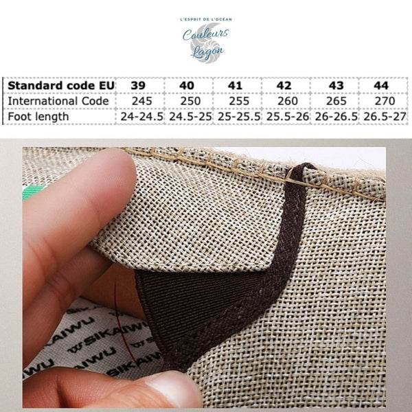 Espadrilles en toile et paille pour hommes - Couleurs Lagon