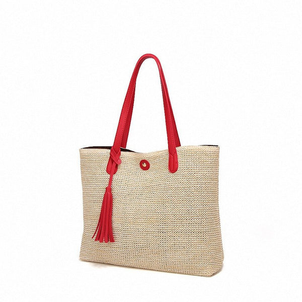 Grand Sac Paille Bandoulière PARIS - Couleurs Lagon
