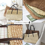 Grand Sac Rotin Bandoulière NATURE - Couleurs Lagon