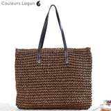 Grand Sac Rotin Bandoulière NATURE - Couleurs Lagon
