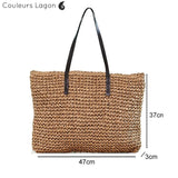 Grand Sac Rotin Bandoulière NATURE - Couleurs Lagon