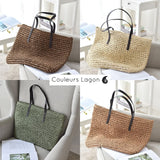 Grand Sac Rotin Bandoulière NATURE - Couleurs Lagon