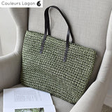 Grand Sac Rotin Bandoulière NATURE - Couleurs Lagon