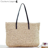 Grand Sac Rotin Bandoulière NATURE - Couleurs Lagon