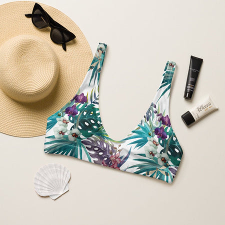 Haut de maillot de bain éco-responsable Push-Up rembourré Couleurs Lagon FLORAL 2 - Couleurs Lagon