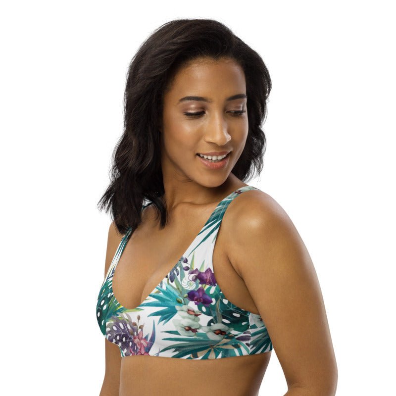 Haut de maillot de bain éco-responsable Push-Up rembourré Couleurs Lagon  FLORAL 2 – COULEURS LAGON