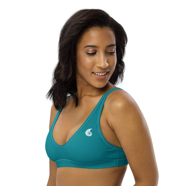 Haut de maillot de bain éco-responsable rembourré Couleurs Lagon BLUE - Couleurs Lagon