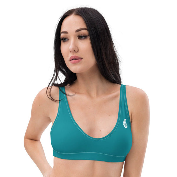 Haut de maillot de bain éco-responsable rembourré Couleurs Lagon BLUE - Couleurs Lagon