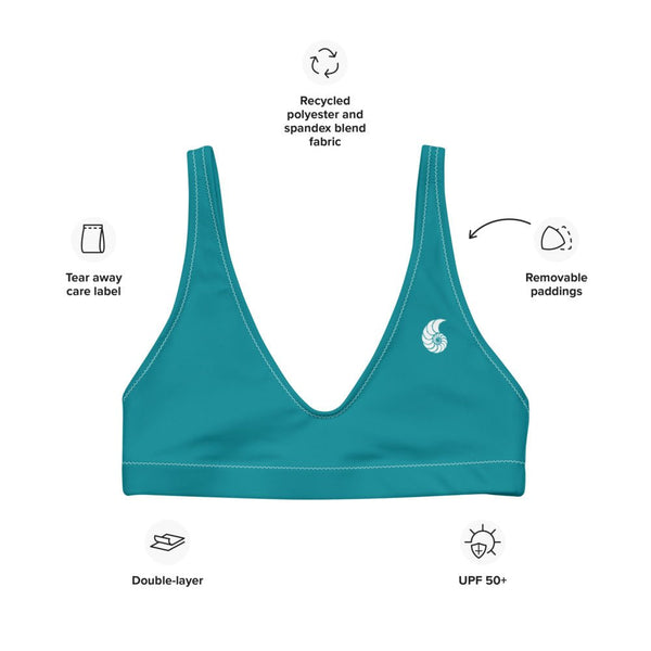 Haut de maillot de bain éco-responsable rembourré Couleurs Lagon BLUE - Couleurs Lagon