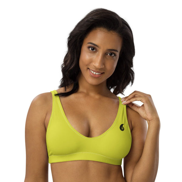 Bikini top recyclé citron UPF50+ — avant Couleurs Lagon Pacifique