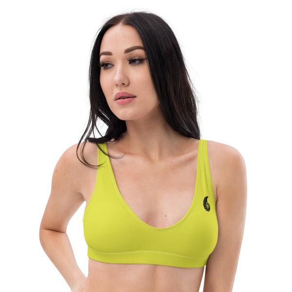 Haut bikini citron doublé opaque — dos Couleurs Lagon Pacifique