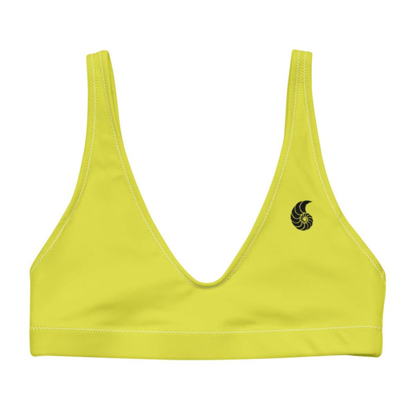 Bikini top rembourré citron surf plage — avant Couleurs Lagon