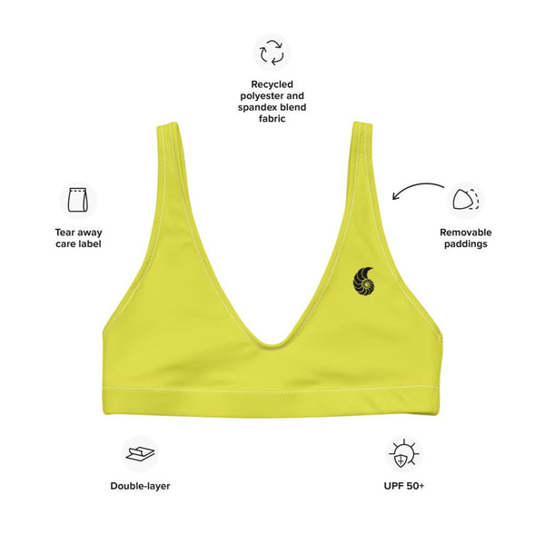 Bikini top rembourré recyclé citron — Couleurs Lagon Nouvelle-Calédonie