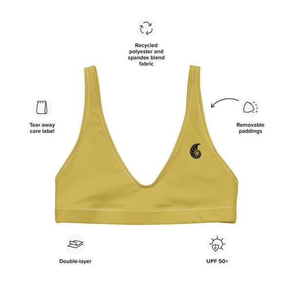 Haut de maillot de bain éco-responsable rembourré Couleurs Lagon GOLD - Couleurs Lagon