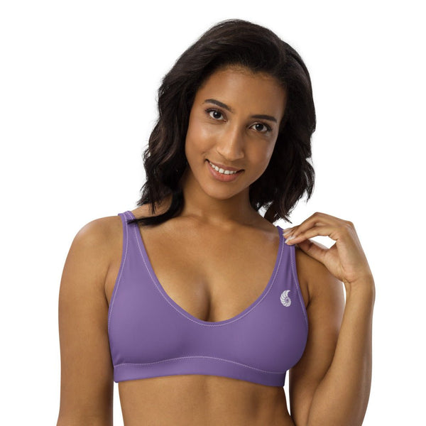Haut bikini lavender doublé opaque — dos Couleurs Lagon Pacifique